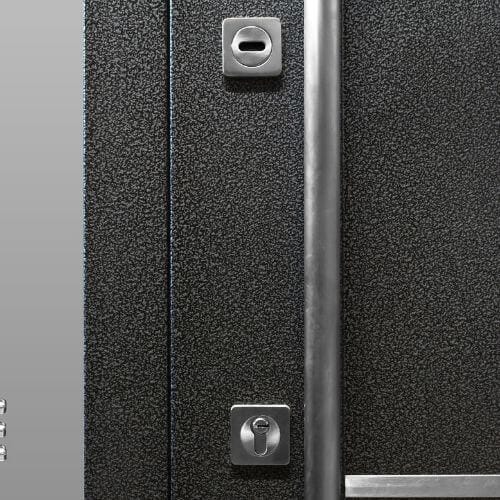 dark aluminium door frame and door